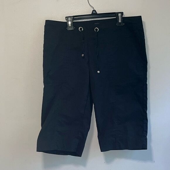 WOMEN’S BLACK MEDIUM PRANA BLISS KNICKER BERMUDA WALKING SHORTS SIZE MEDIUM - Picture 2 of 7